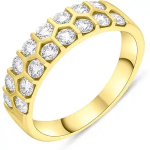 C W Sellors Diamond Jewellery 18ct Yellow Gold 1.00ct Diamond Two Row Half Eternity Ring