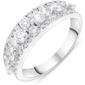 C W Sellors Diamond Jewellery 18ct White Gold 1.37ct Diamond Three Row Half Eternity Ring