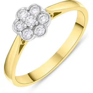 C W Sellors Diamond Jewellery 18ct Yellow Gold 0.23ct Diamond Cluster Ring