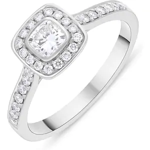 C W Sellors Diamond Jewellery Platinum 0.67ct Diamond GIA Certified Shoulder Set Cluster Ring - O