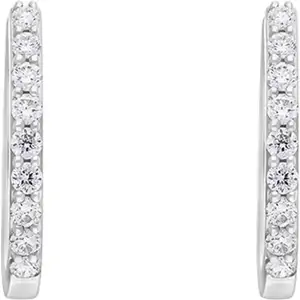 C W Sellors Diamond Jewellery 18ct White Gold 0.21ct Diamond Hoop Earrings