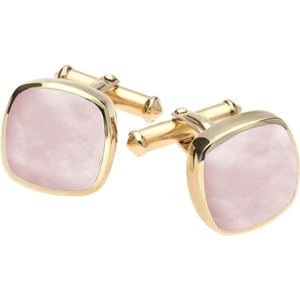 C W Sellors 9ct Yellow Gold Pink Mother Of Pearl Square Cushion Cufflinks - Option1 Value