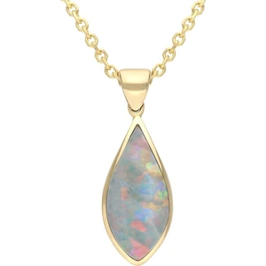 C W Sellors 9ct Yellow Gold Opal Pointed Pear Necklace