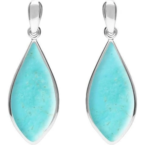 C W Sellors Sterling Silver Turquoise Pointed Pear Drop Earrings - Default Title / Silver