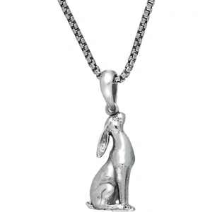 C W Sellors Sterling Silver Small Sitting Hare Necklace