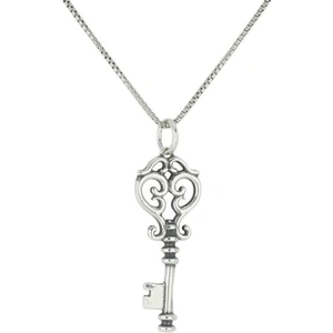 C W Sellors Sterling Silver Alice In Wonderland Small Key Necklace