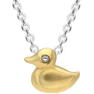 C W Sellors Yellow Gold Vermeil Cubic Zirconia Duck Necklace