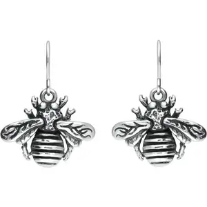 C W Sellors Sterling Silver Bee Hook Drop Earrings