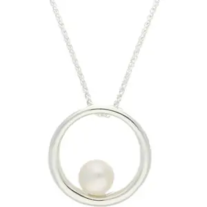 C W Sellors Sterling Silver Freshwater Pearl Circle Necklace D