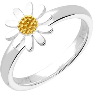 C W Sellors Sterling Silver Yellow Gold Vermeil Light Petal Daisy Ring