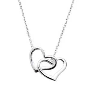 C W Sellors Sterling Silver Linked Heart Necklace