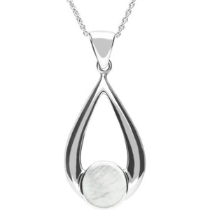 C W Sellors Sterling Silver Mother of Pearl Teardrop Necklace