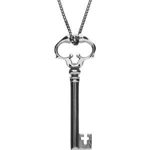 C W Sellors Sterling Silver Small Baroque Chatsworth Key Necklace
