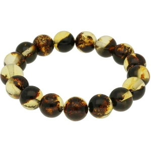 C W Sellors Green Amber Elasticated Round Bracelet - Default Title / Silver