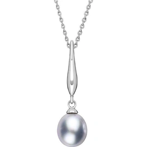 C W Sellors Sterling Silver Grey Freshwater Pearl Drop Necklace - Default Title / Silver