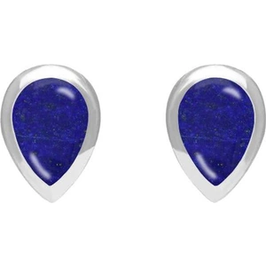 C W Sellors Sterling Silver Lapis Lazuli Small Teardrop Stud Earrings - Option1 Value / Silver