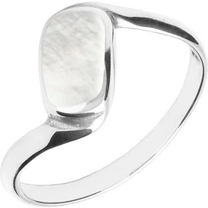 C W Sellors Sterling Silver Mother of Pearl Oblong Twist Ring - Option1 Value / Silver