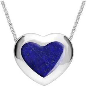 C W Sellors Sterling Silver Lapis Lazuli Framed Heart Necklace - Default Title / Silver