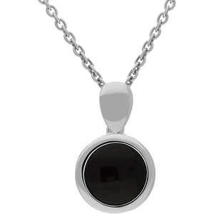 C W Sellors Sterling Silver Whitby Jet Bottle Top Round Necklace - Default Title / Silver