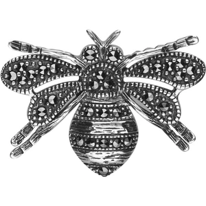 C W Sellors Sterling Silver Marcasite House Style Bee Brooch