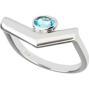 Carolin Stone Jewelry Sterling Silver Blue Topaz Simple Ring - UK N 1/2 - US 7 - EU 54.4