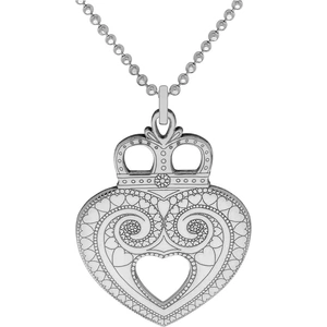 CarterGore Sterling Silver Crown Heart Pendant Necklace