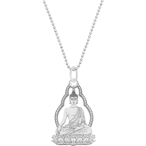CarterGore Sterling Silver Sitting Buddha Pendant Necklace