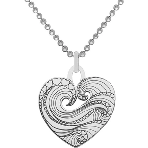 CarterGore Sterling Silver Wave Heart Pendant Necklace