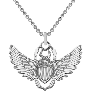 CarterGore Sterling Silver Winged Scarab Beetle Pendant Necklace