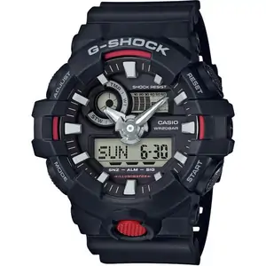 Mens Casio 'G-Shock' Black Stainless Steel Quartz Chronograph Watch