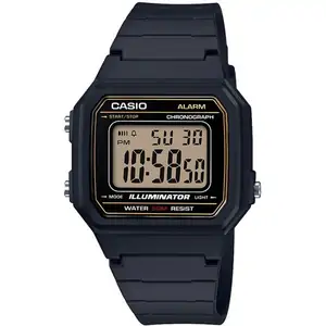 Casio 'Classic' Black and LCD Plastic/Resin Quartz Chronograph Watch