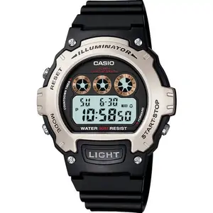Casio 'Sports' Black and LCD Plastic/Resin Quartz Chronograph Watch
