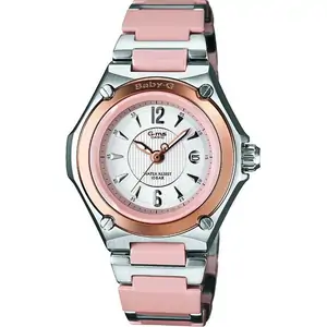 Ladies Casio 'Baby-G' Silver and Pink Stainless Steel and Resin Quartz Watch