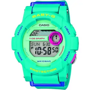 Ladies Casio 'Baby-G' Blue and LCD Stainless Steel and Resin Quartz Chronograph Watch