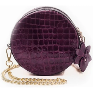 Cataleya London Purple Leather Daisy Handbag