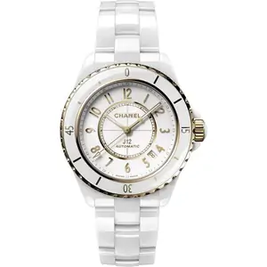 Chanel J12 White Ceramic and Gold 38mm White Dial Automatic Watch