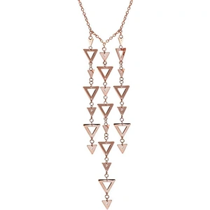 Chavin Rose Gold Vermeil Large Multi Row Triangle Drop Necklace TR016