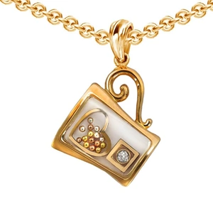 Gold & Diamond Mug Secret Pendant | Chekotin Jewellery