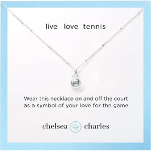 Chelsea Charles Sterling Silver CC Sport Tennis Charm Necklace