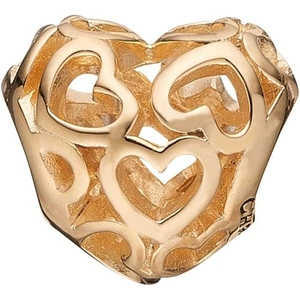 Christina Jewellery Ladies Christina Gold Plated Sterling Silver Heart Beat Love Bead Charm