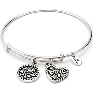 Ladies Chrysalis Silver Plated Thinking Of You Love Expandable Bangle