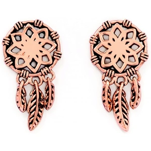Ladies Chrysalis Rose Gold Plated Charmed Dream Catcher Earrings