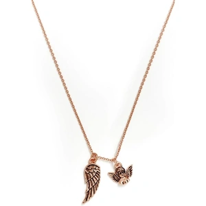 Ladies Chrysalis Rose Gold Plated Charmed Guardian Angel Necklace