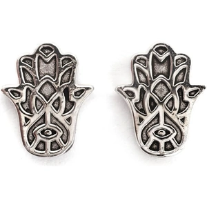 Ladies Chrysalis Silver Plated Bodhi Hasma Hand Earrings
