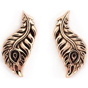 Ladies Chrysalis Rose Gold Plated Bodhi Peacock Feather Earrings