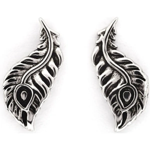 Ladies Chrysalis Silver Plated Bodhi Peacock Feather Earrings