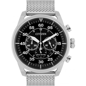 Mens Citizen Eco-drive Sport Bracelet Chronograph Stainless Steel Watch