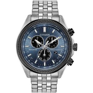 Mens Citizen Eco-drive Gents Eco-Drive Perpetual Calendar Alarm Chronograph Stainless Steel Watch