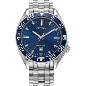 Mens Citizen Eco-Drive bracelet with blue dial Watch