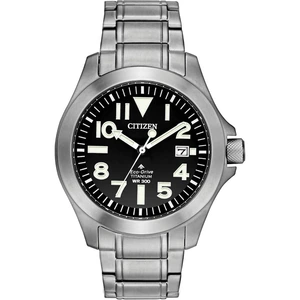 Citizen Mens Promaster Tough Super Titanium Black Date Dial Bracelet Watch BN0118-55E